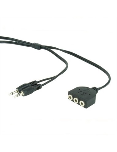 iggual IGG312292 cable de audio 1 m 2 x 3,5mm 3 x 3,5mm Negro