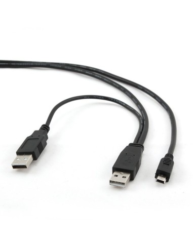 iggual IGG312063 cable USB 0,9 m USB 2.0 Mini-USB B 2 x USB A Negro