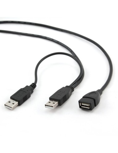 iggual IGG312049 cable USB 0,9 m USB 2.0 USB A 2 x USB A Negro
