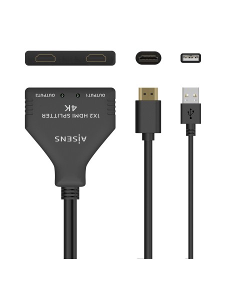 ADAPTADOR VIDEO HDMI-M A 2XHDMI-H 4K AISENS NEGRO