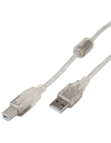 iggual IGG315637 cable USB 4,5 m USB 2.0 USB A USB B Transparente