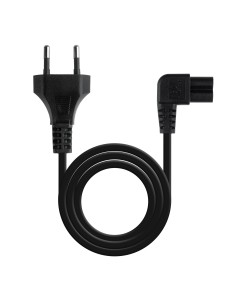 TooQ Cable de Alimentación Acodado CEE7 16 M-C7 H, Negro, 1.8 m