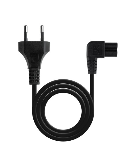 TooQ Cable de Alimentación Acodado CEE7 16 M-C7 H, Negro, 1.8 m