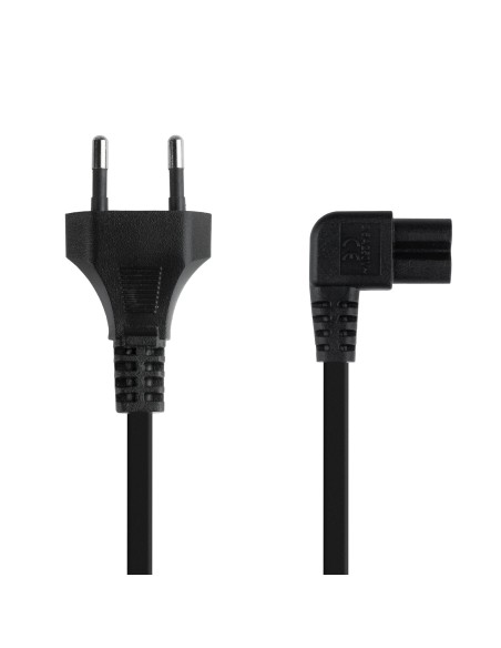 TooQ Cable de Alimentación Acodado CEE7 16 M-C7 H, Negro, 1.8 m
