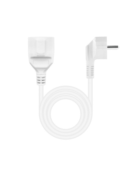 Nanocable Cable de Alimentación Alargador, Blanco, 2 m