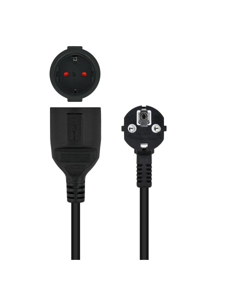 Nanocable Cable de Alimentación Alargador, Negro, 5 m