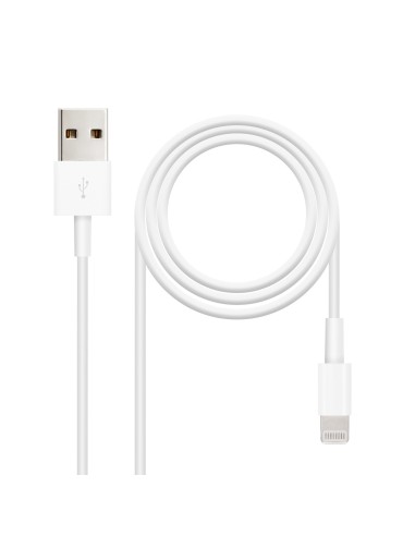 Nanocable Cable Lightning a USB-A, Lightning M -USB A M, Blanco, 50 cm