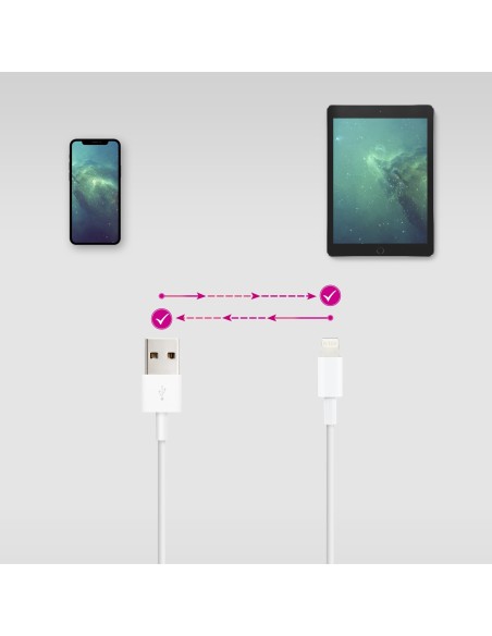 Nanocable Cable Lightning a USB-A, Lightning M -USB A M, Blanco, 50 cm