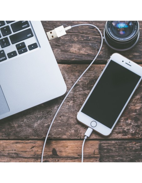 Nanocable Cable Lightning a USB-A, Lightning M -USB A M, Blanco, 50 cm