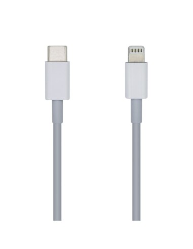 AISENS Cable USB 2.0 USB-С A Lightning PD 2A, Lightning M-USB-С M, Blanco, 20cm