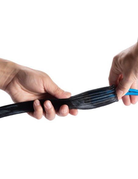 AISENS Organizador de cable poliéster 20mm, Negro, 1.0m