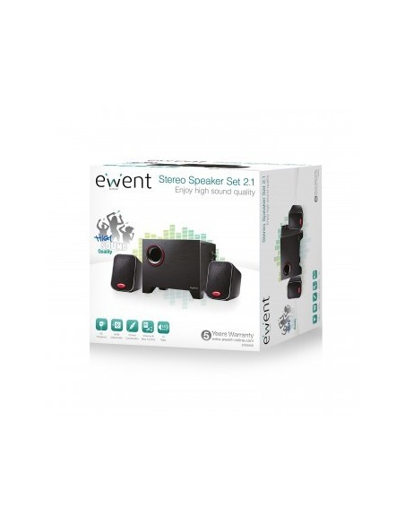 Ewent EW3505 conjunto de altavoces 15 W Negro 2.1 canales