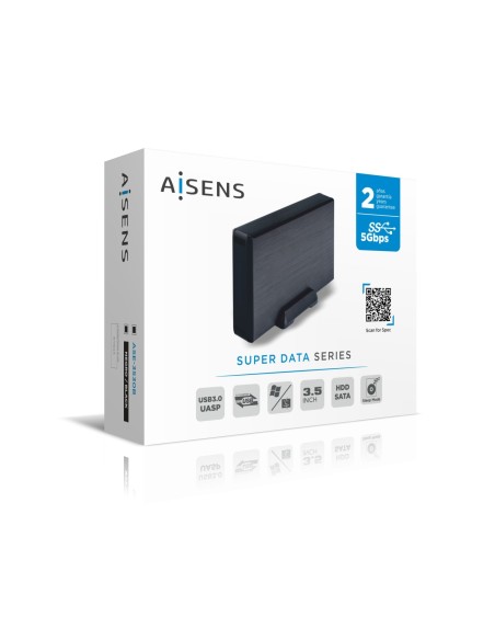 AISENS Caja externa 3,5" ASE-3530B SATA a USB 3.0 USB 3.1 Gen1, Negra