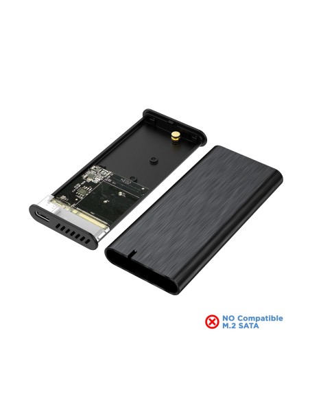 AISENS Caja Externa M.2 (NGFF) ASM2-008B NVMe a USB3.2 Gen2, Negra