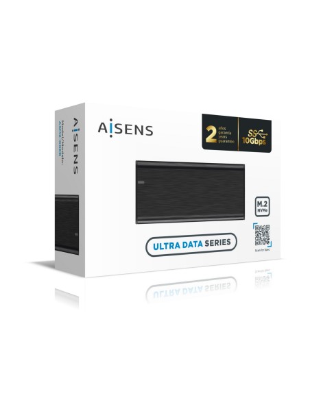 AISENS Caja Externa M.2 (NGFF) ASM2-008B NVMe a USB3.2 Gen2, Negra