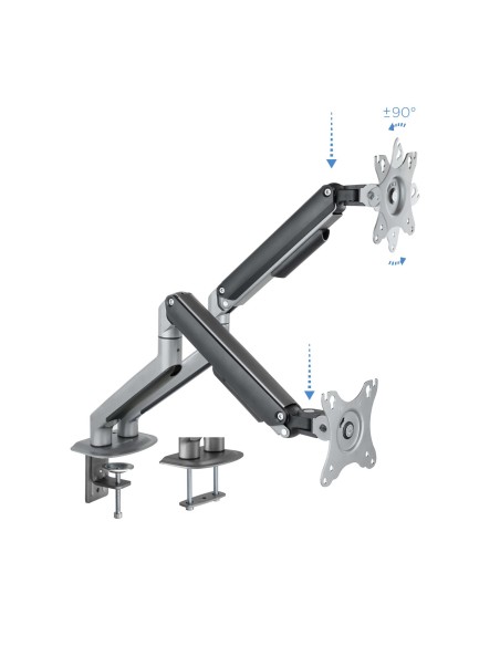 Soporte para monitores 32" TooQ DB4132TNR-G Abrazadera Atornillado Negro