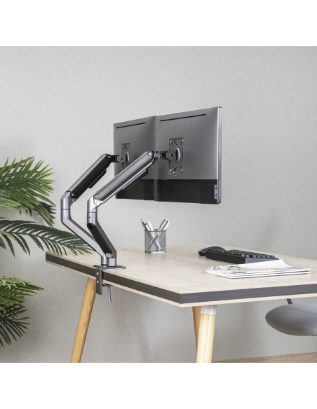 Soporte para monitores 32" TooQ DB4132TNR-G Abrazadera Atornillado Negro