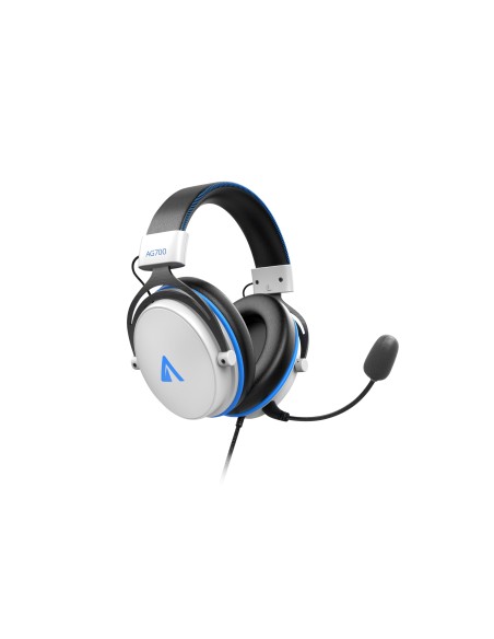 ABYSM AG700 Pro 7.1 White Auriculares Alámbrico Diadema Juego Azul, Blanco
