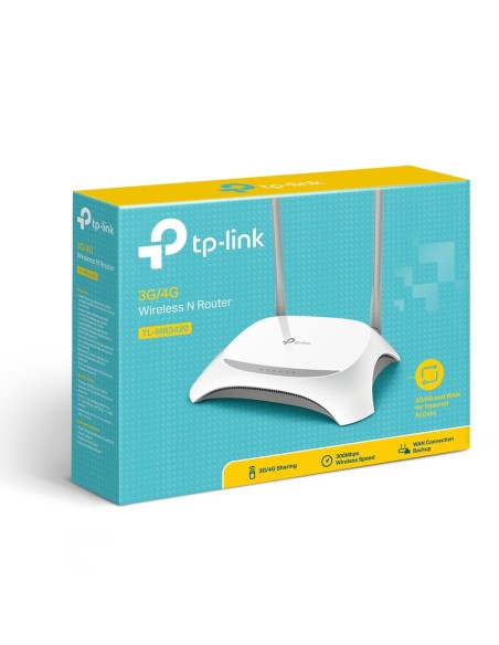 TP-LINK TL-MR3420 router inalámbrico Ethernet rápido Banda única (2,4 GHz) Negro, Blanco