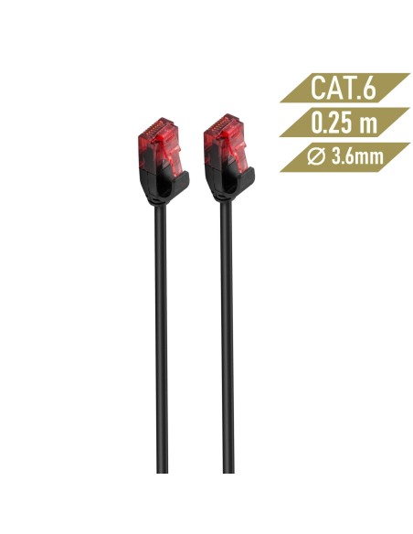 Ewent IM1042 cable de red Negro 0,25 m Cat6 U UTP (UTP)