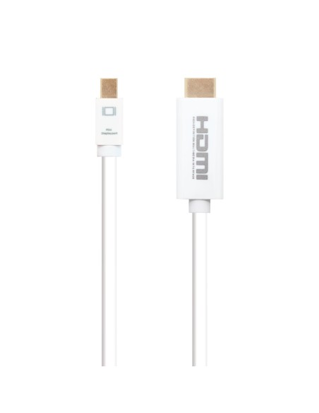 Nanocable Cable conversor Mini DP a HDMI, Mini DP M - HDMI M, Blanco, 2.0 M
