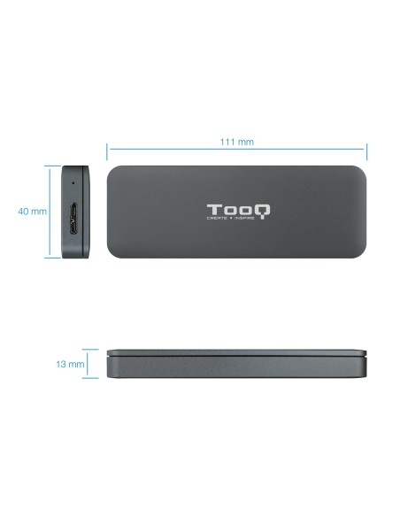 CAJA EXTERNA PARA SSD M.2 NGFF TOOQ USB-3.0 LED