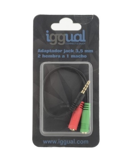 iggual IGG317280 cable de audio 0,2 m 3,5mm 2 x 3.5mm Negro, Verde, Rosa