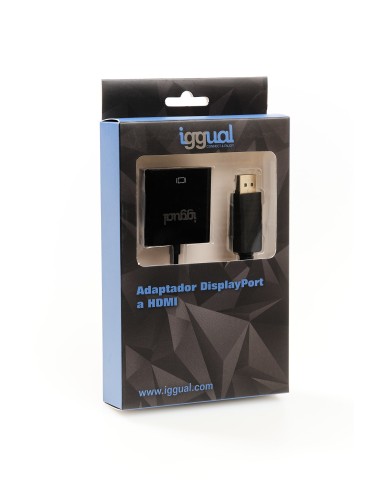 iggual IGG318041 adaptador de cable de vídeo 0,25 m DisplayPort HDMI Negro