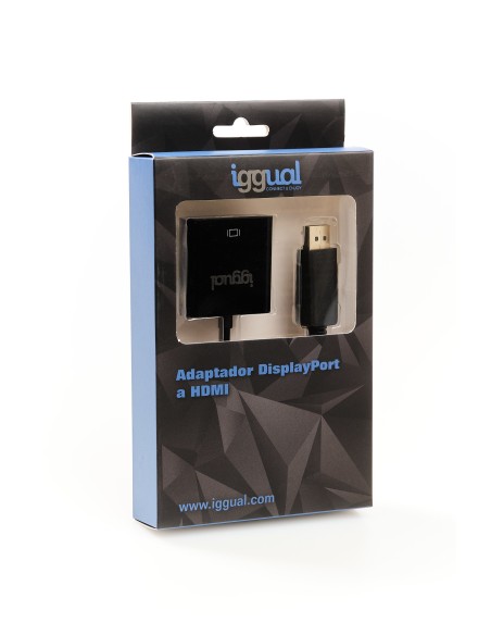 iggual IGG318041 adaptador de cable de vídeo 0,25 m DisplayPort HDMI Negro