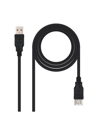 Nanocable CABLE USB 2.0, TIPO A M-A H, NEGRO, 1.8 M