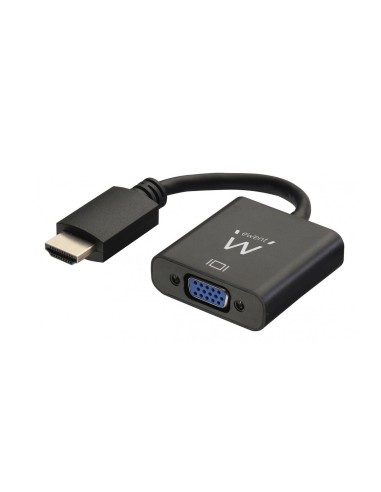 Ewent EW9864 adaptador de cable de vídeo 0,2 m HDMI VGA, 3.5mm Negro