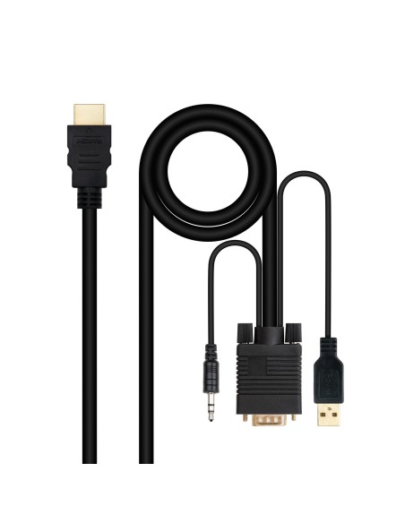 Nanocable Conversor HDMI a VGA-Jack-UBS, 1.8 m