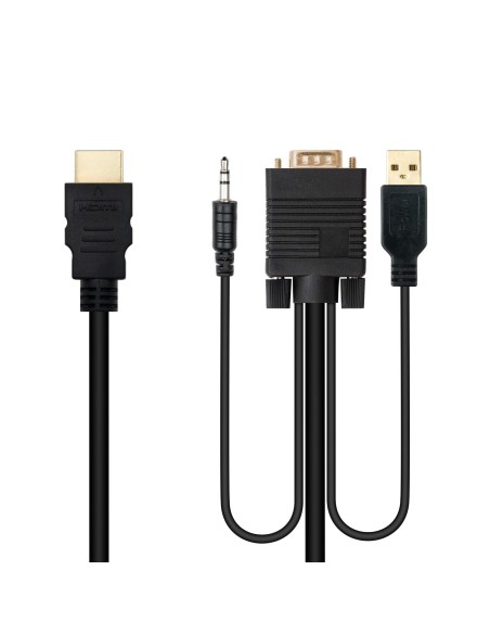 Nanocable Conversor HDMI a VGA-Jack-UBS, 1.8 m