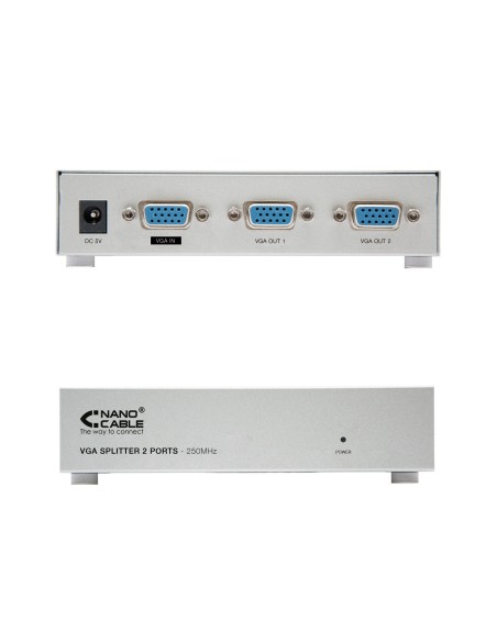 Nanocable VGA DUPLICADOR PARA 2 MONITORES CON ALIM.