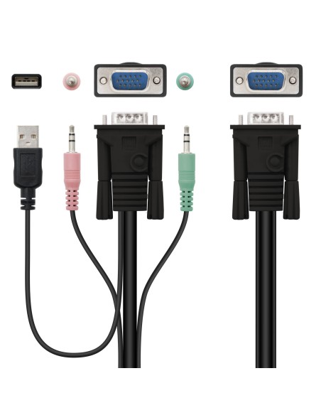 Nanocable KVM SWITCH VGA USB 1U-2PC+CABLE