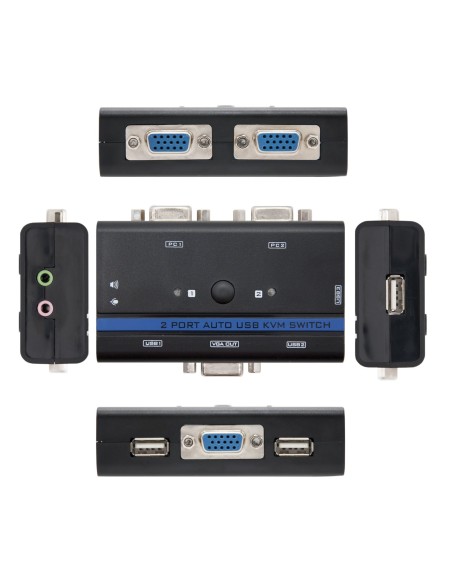Nanocable KVM SWITCH VGA USB 1U-2PC+CABLE