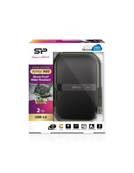 Silicon Power Armor A60 disco duro externo 2000 GB Negro