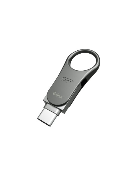 Silicon Power Mobile C80 unidad flash USB 64 GB USB Type-A   USB Type-C 3.2 Gen 1 (3.1 Gen 1) Titanio