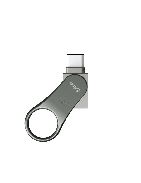 Silicon Power Mobile C80 unidad flash USB 64 GB USB Type-A   USB Type-C 3.2 Gen 1 (3.1 Gen 1) Titanio