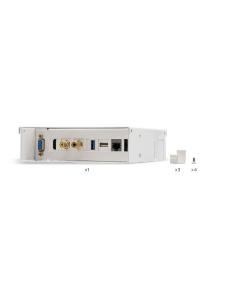 Nanocable Caja de conexiones multimedia de pared VGA+HDMI+JACK3.5+RCA+2xUSB+2xRJ45, Blanco