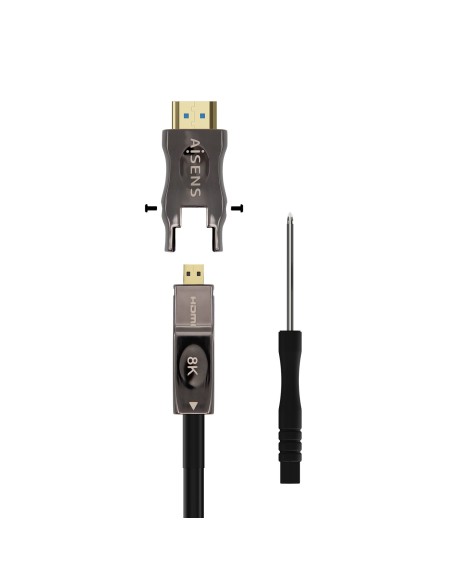 CABLE HDMI AISENS V2.1 OPTICO ACTIVO AOC DESMONTABLE 8K60HZ 48GBPS AM-DAM 40M