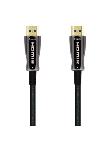 CABLE HDMI AISENS V2.1 OPTICO ACTIVO AOC 8K60HZ 4K120HZ 48GBPS A M-A M NEGRO 20M