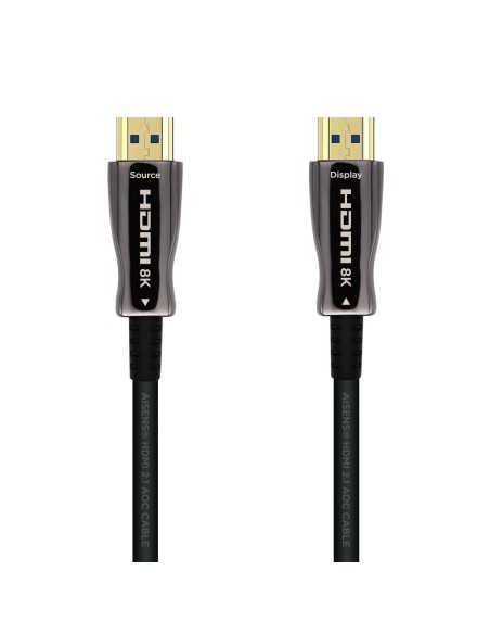 CABLE HDMI AISENS V2.1 OPTICO ACTIVO AOC 8K60HZ 4K120HZ 48GBPS A M-A M NEGRO 20M