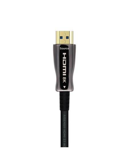 CABLE HDMI AISENS V2.1 OPTICO ACTIVO AOC 8K60HZ 4K120HZ 48GBPS A M-A M NEGRO 15M