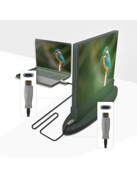 CABLE HDMI AISENS V2.0 OPTICO ACTIVO AOC 4K60HZ 18GBPS A M-A M NEGRO 100M