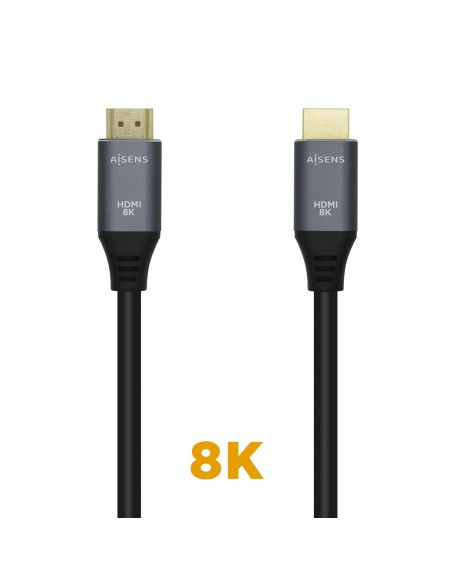 CABLE HDMI AISENS V2.1 ULTRA ALTA VELOCIDAD 8K60HZ 48GBPS A M-A M GRIS 0.5M