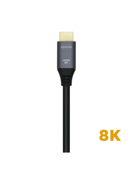 CABLE HDMI AISENS V2.1 ULTRA ALTA VELOCIDAD 8K60HZ 48GBPS A M-A M GRIS 1.5M