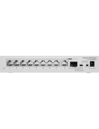 HUAWEI S110-8P2ST ( 8 10 100 1000 BASE-T PORTS POE+ 1GE SFP PORT, 1*10 100  100BASE T PORT, AC POWER, POWER ADAPTER)
