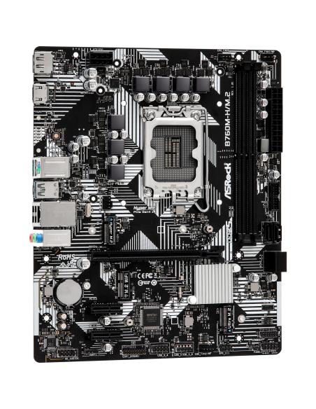PLACA ASROCK B760M-H/M.2,INTEL,1700,B760,2DDR5,96GB,HDMI+DP,4SATA+2M.2,5USB 3.2+1USB-C,GBLAN,MATX