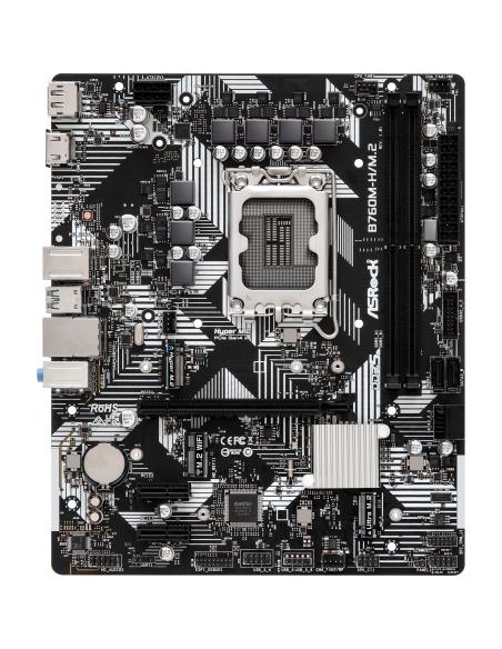 PLACA ASROCK B760M-H/M.2,INTEL,1700,B760,2DDR5,96GB,HDMI+DP,4SATA+2M.2,5USB 3.2+1USB-C,GBLAN,MATX